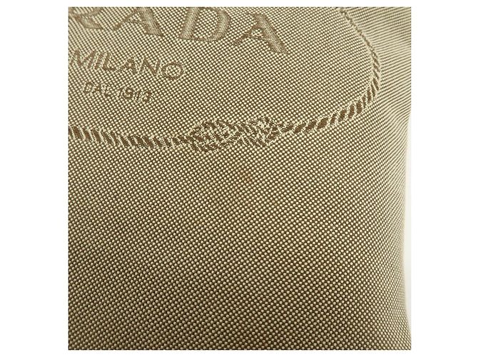Borsa a spalla e borsa a tracolla in pelle jacquard con logo PRADA Beige - vista 15