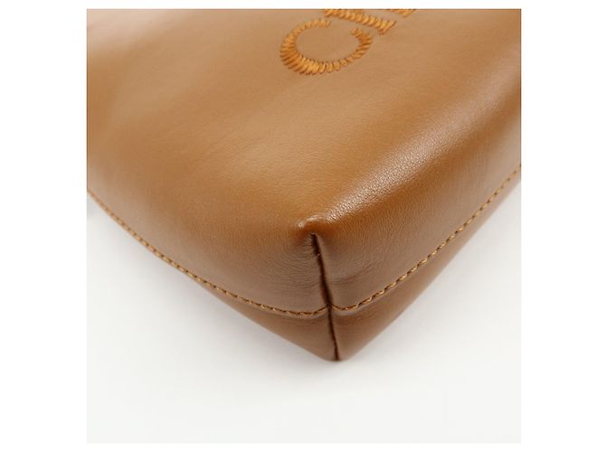 Chloé Chloe Micro Tote Bag Pelle Borsa 2Way Borsa a Spalla Borsa a Mano Camel - vista 11