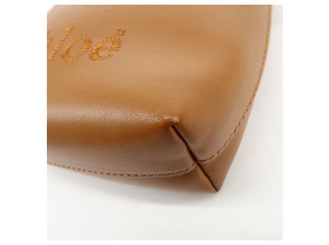 Chloé Chloe Micro Tote Bag Pelle Borsa 2Way Borsa a Spalla Borsa a Mano Camel - vista 12