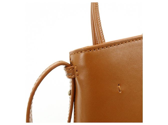 Chloé Chloe Micro Tote Bag Pelle Borsa 2Way Borsa a Spalla Borsa a Mano Camel - vista 16