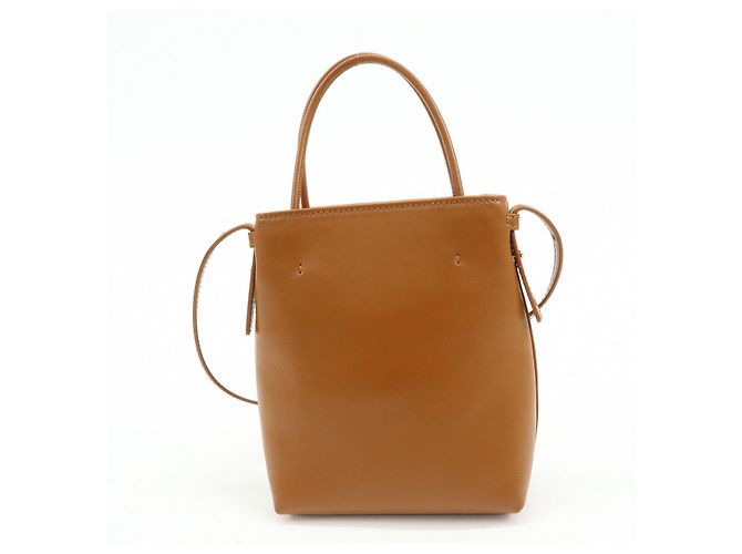 Chloé Chloe Micro Tote Bag Pelle Borsa 2Way Borsa a Spalla Borsa a Mano Camel - vista 2