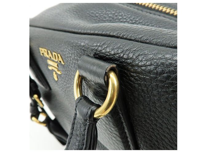 Borsa a tracolla e borsa a mano PRADA in pelle Vitello Daino Nero B3091M - vista 10