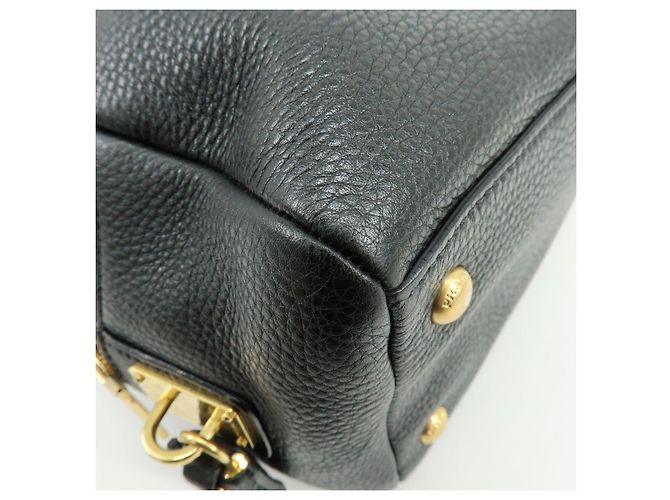 Borsa a tracolla e borsa a mano PRADA in pelle Vitello Daino Nero B3091M - vista 11