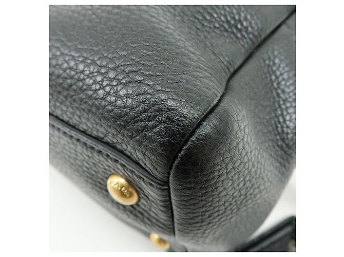 Borsa a tracolla e borsa a mano PRADA in pelle Vitello Daino Nero B3091M - vista 12