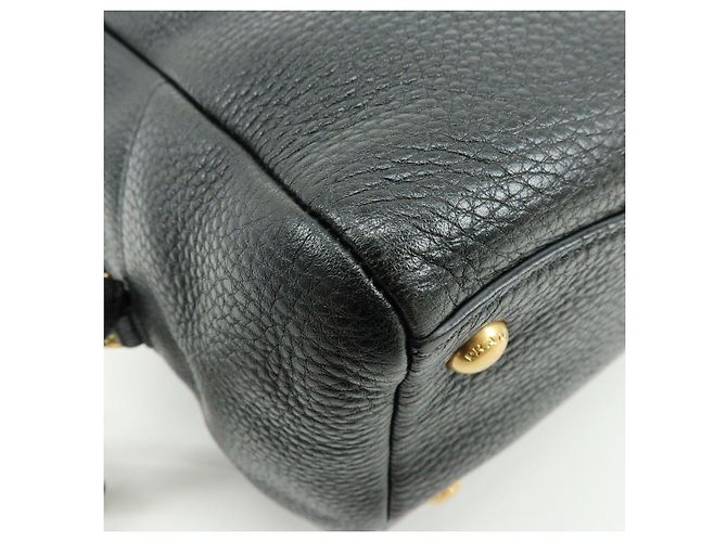Borsa a tracolla e borsa a mano PRADA in pelle Vitello Daino Nero B3091M - vista 13