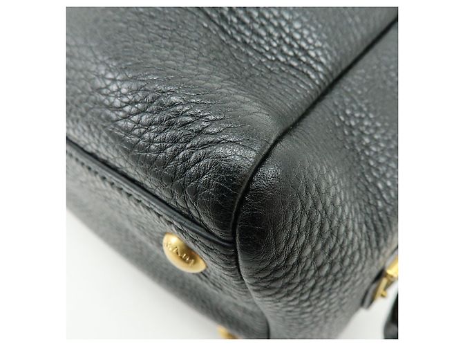 Borsa a tracolla e borsa a mano PRADA in pelle Vitello Daino Nero B3091M - vista 14