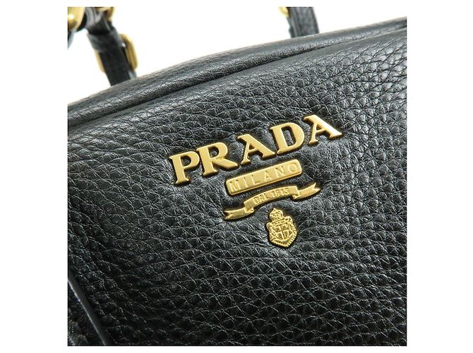 Borsa a tracolla e borsa a mano PRADA in pelle Vitello Daino Nero B3091M - vista 16