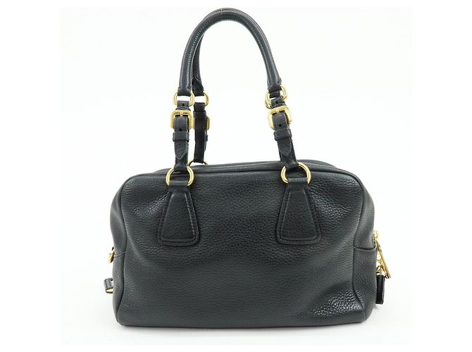 Borsa a tracolla e borsa a mano PRADA in pelle Vitello Daino Nero B3091M - vista 2