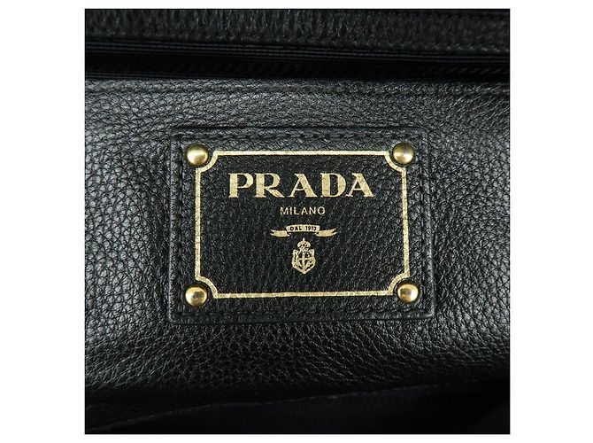Borsa a tracolla e borsa a mano PRADA in pelle Vitello Daino Nero B3091M - vista 24