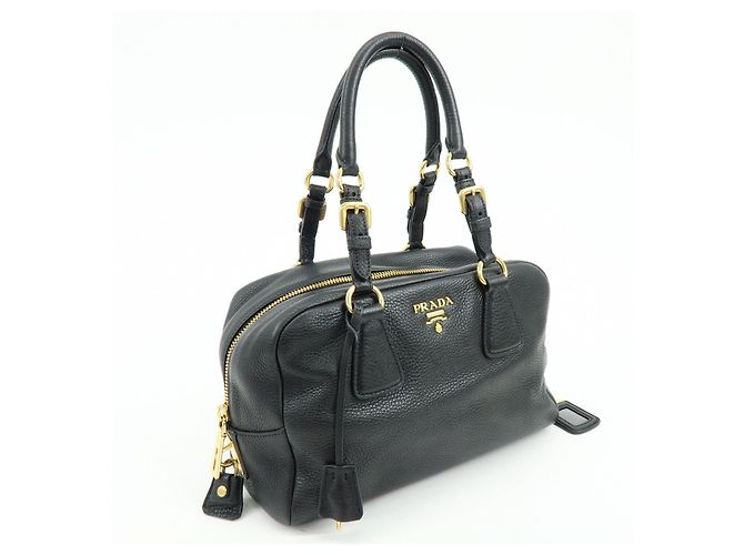 Borsa a tracolla e borsa a mano PRADA in pelle Vitello Daino Nero B3091M - vista 4