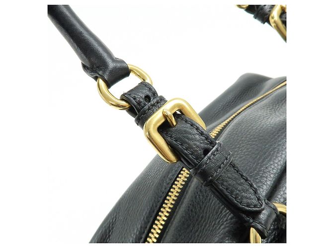 Borsa a tracolla e borsa a mano PRADA in pelle Vitello Daino Nero B3091M - vista 8