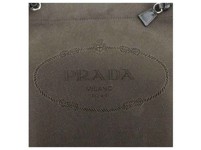 Borsa a spalla e borsa a tracolla in pelle jacquard con logo PRADA Marrone scuro - vista 20