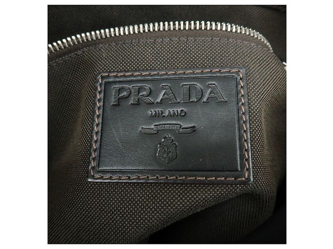 Borsa a spalla e borsa a tracolla in pelle jacquard con logo PRADA Marrone scuro - vista 24