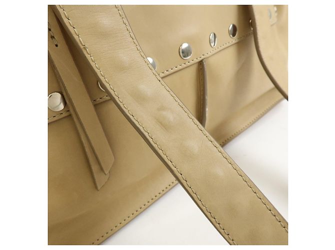 Céline Borsa a mano in pelle CELINE Bowling Bag Beige Studs - vista 10