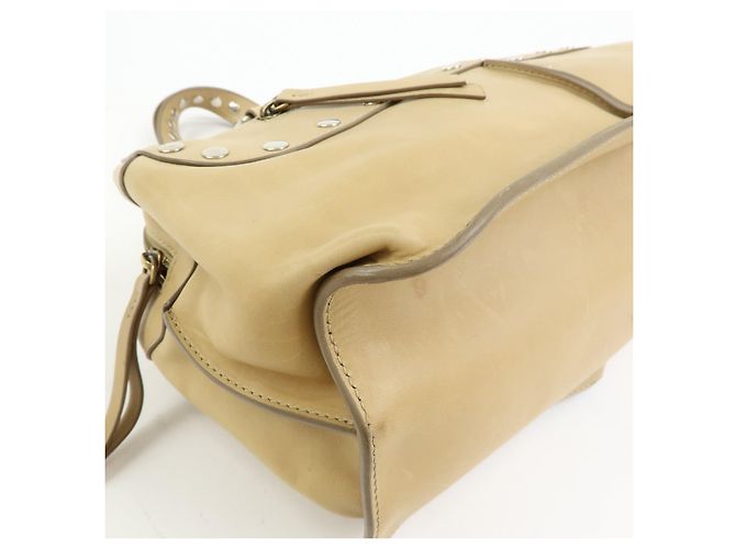 Céline Borsa a mano in pelle CELINE Bowling Bag Beige Studs - vista 11