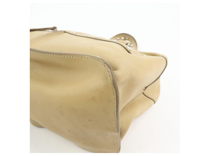 Céline Borsa a mano in pelle CELINE Bowling Bag Beige Studs - vista 12