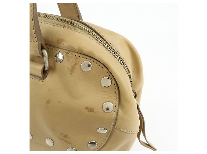 Céline Borsa a mano in pelle CELINE Bowling Bag Beige Studs - vista 17