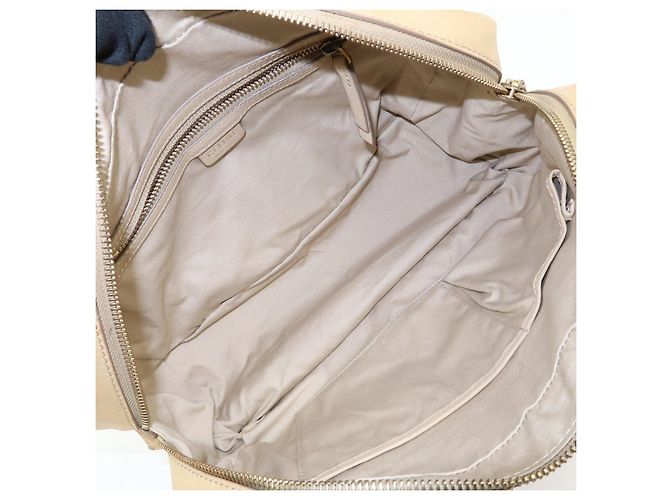 Céline Borsa a mano in pelle CELINE Bowling Bag Beige Studs - vista 21