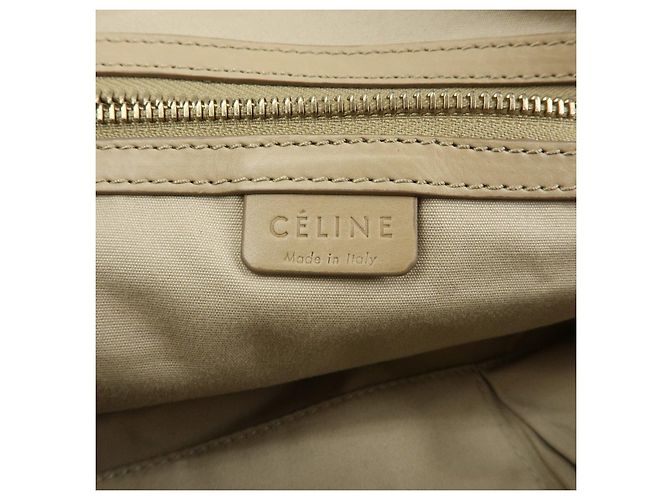 Céline Borsa a mano in pelle CELINE Bowling Bag Beige Studs - vista 24