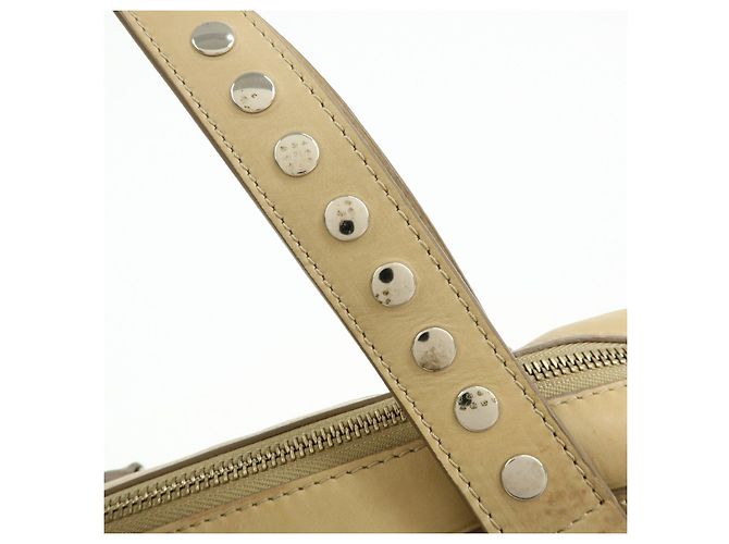 Céline Borsa a mano in pelle CELINE Bowling Bag Beige Studs - vista 8