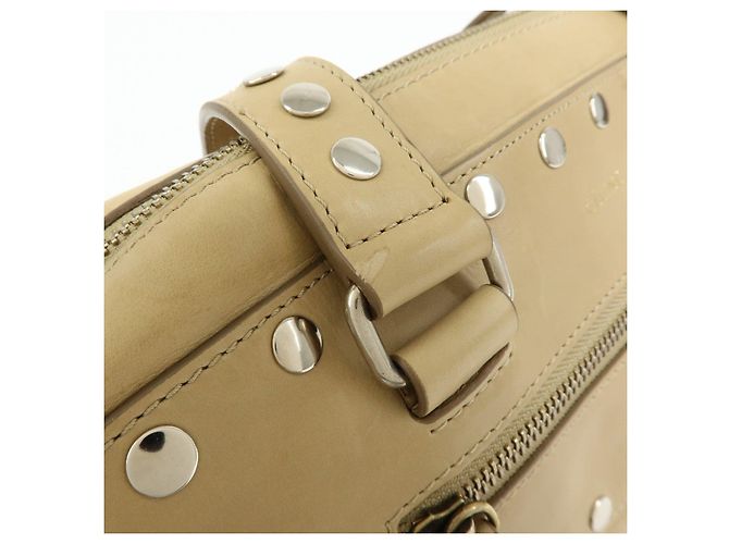 Céline Borsa a mano in pelle CELINE Bowling Bag Beige Studs - vista 9