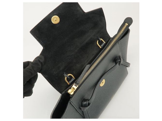 Céline CELINE Borsa Belt Bag in pelle 2WAY Borsa a tracolla Borsa a mano Nero - vista 18