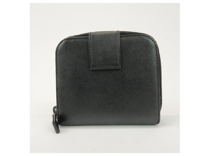 Portafoglio Bifold Rotondo in Pelle con Logo PRADA Nero 1ML522 - vista 2