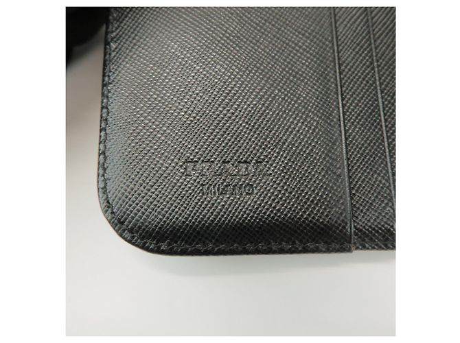 Portafoglio Bifold Rotondo in Pelle con Logo PRADA Nero 1ML522 - vista 22