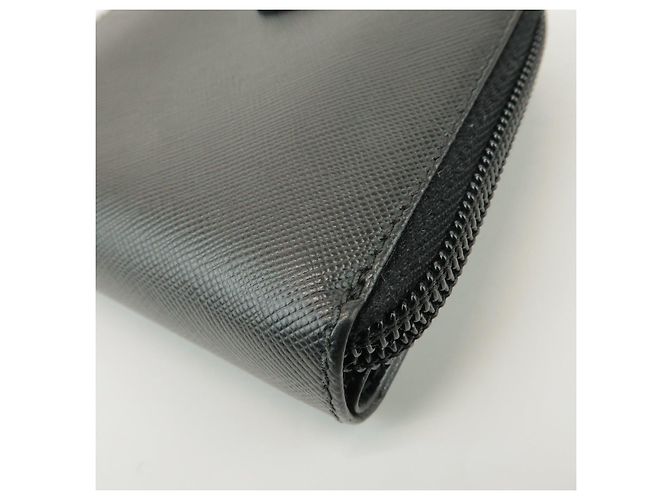 Portafoglio Bifold Rotondo in Pelle con Logo PRADA Nero 1ML522 - vista 6