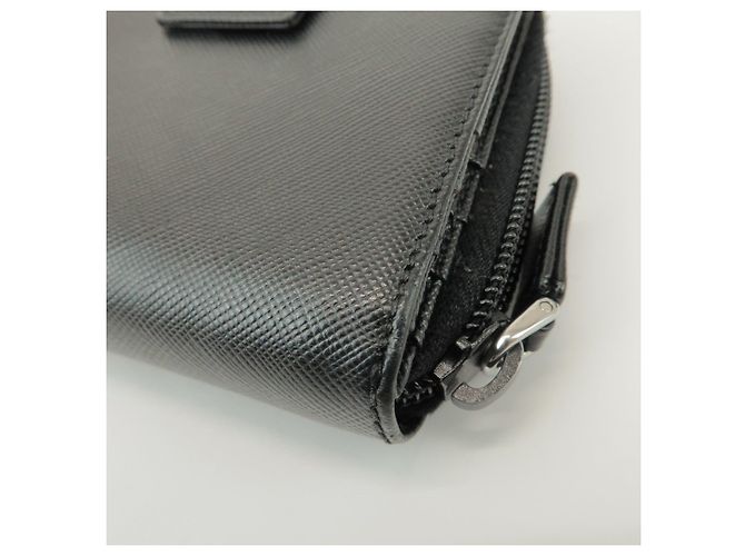 Portafoglio Bifold Rotondo in Pelle con Logo PRADA Nero 1ML522 - vista 8