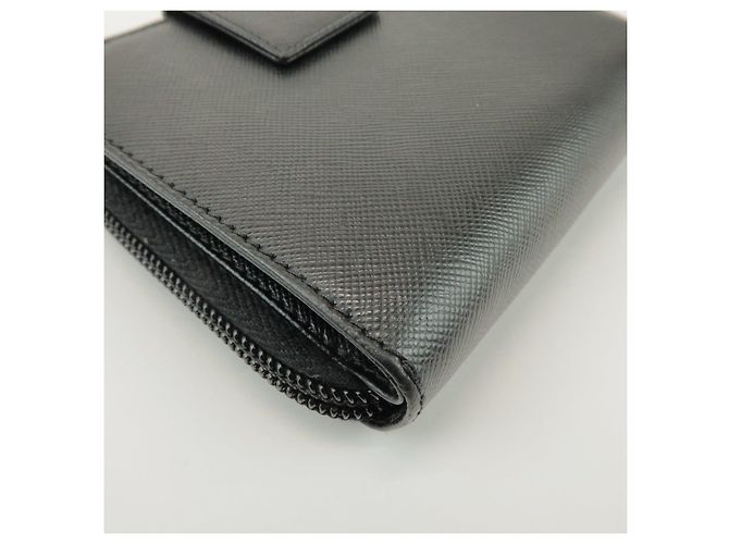 Portafoglio Bifold Rotondo in Pelle con Logo PRADA Nero 1ML522 - vista 9