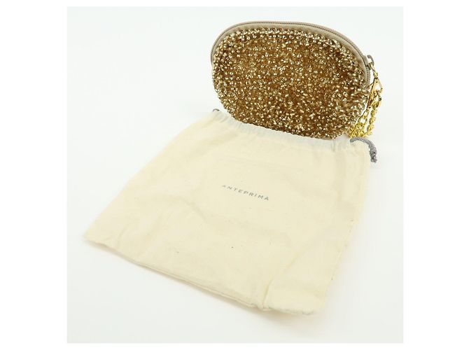 Autre Marque ANTEPRIMA Set di 4 pochette e charm per borsa in PVC Wire Silver Gold - vista 15