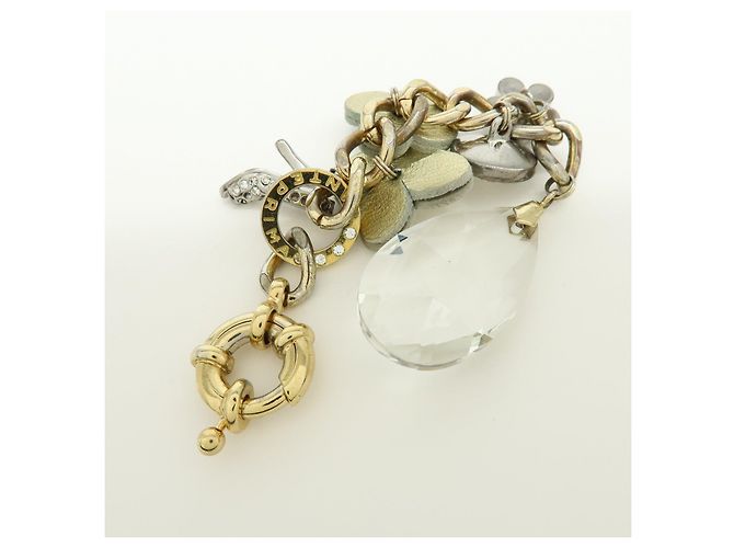Autre Marque ANTEPRIMA Set di 4 pochette e charm per borsa in PVC Wire Silver Gold - vista 24