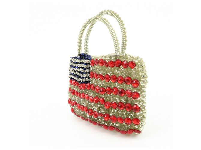 Autre Marque ANTEPRIMA Set di 4 pochette e charm per borsa in PVC Wire Silver Gold - vista 3