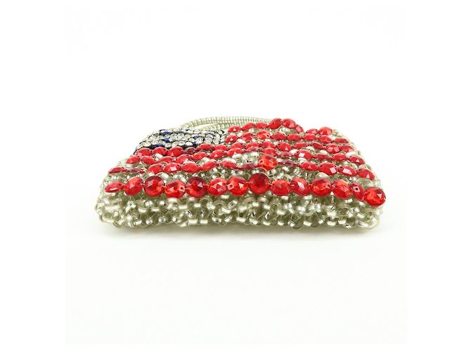 Autre Marque ANTEPRIMA Set di 4 pochette e charm per borsa in PVC Wire Silver Gold - vista 4