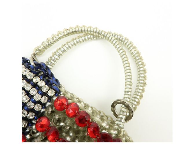 Autre Marque ANTEPRIMA Set di 4 pochette e charm per borsa in PVC Wire Silver Gold - vista 5