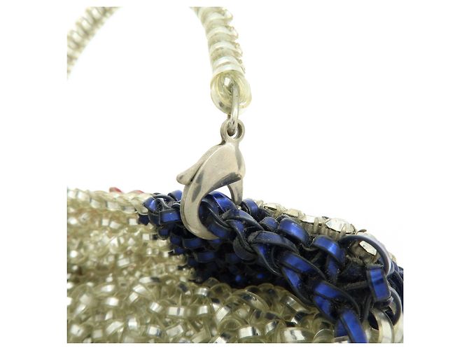 Autre Marque ANTEPRIMA Set di 4 pochette e charm per borsa in PVC Wire Silver Gold - vista 6