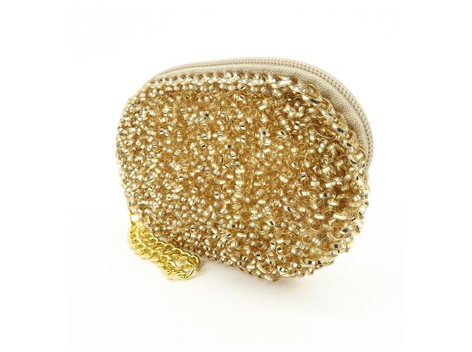 Autre Marque ANTEPRIMA Set di 4 pochette e charm per borsa in PVC Wire Silver Gold - vista 9