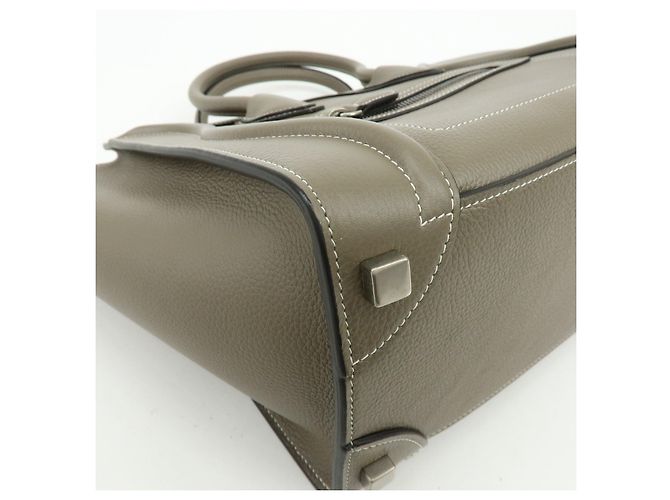 Céline CELINE Luggage Micro Shopper Leder Handtasche Tote Bag Gray - Ansicht 10