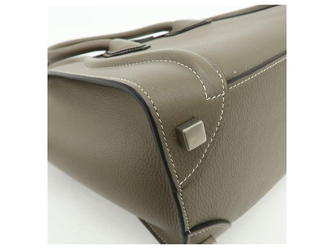 Céline CELINE Luggage Micro Shopper Leder Handtasche Tote Bag Gray - Ansicht 12