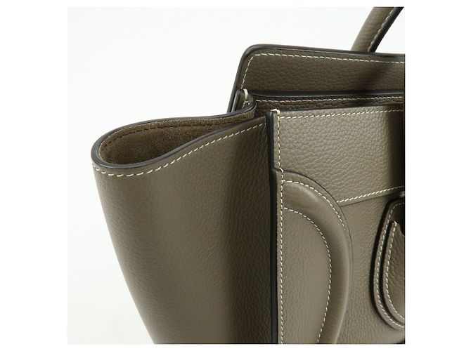 Céline CELINE Luggage Micro Shopper Leder Handtasche Tote Bag Gray - Ansicht 13