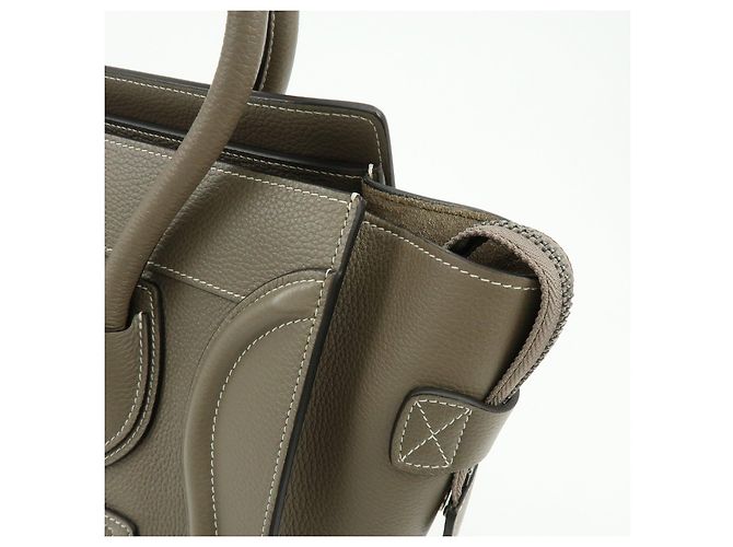 Céline CELINE Luggage Micro Shopper Leder Handtasche Tote Bag Gray - Ansicht 14