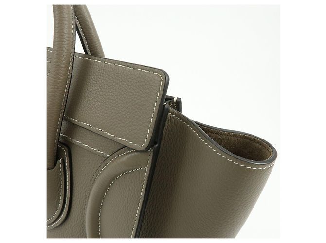 Céline CELINE Luggage Micro Shopper Leder Handtasche Tote Bag Gray - Ansicht 16