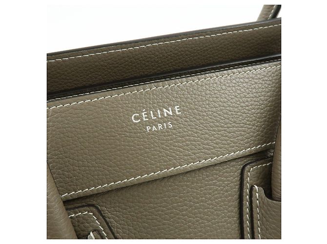Céline CELINE Luggage Micro Shopper Leder Handtasche Tote Bag Gray - Ansicht 17