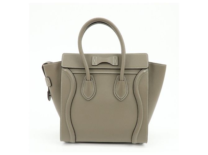 Céline CELINE Luggage Micro Shopper Leder Handtasche Tote Bag Gray - Ansicht 2