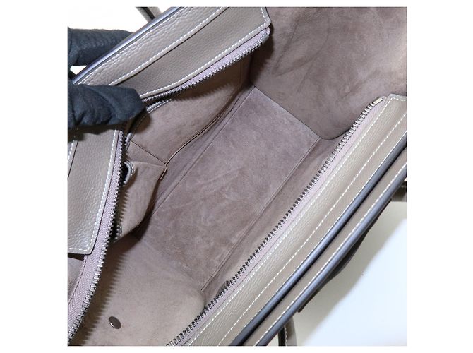 Céline CELINE Luggage Micro Shopper Leder Handtasche Tote Bag Gray - Ansicht 20