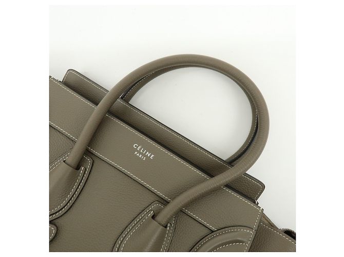 Céline CELINE Luggage Micro Shopper Leder Handtasche Tote Bag Gray - Ansicht 6