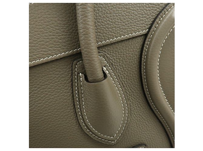 Céline CELINE Luggage Micro Shopper Leder Handtasche Tote Bag Gray - Ansicht 7