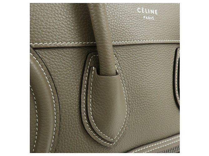Céline CELINE Luggage Micro Shopper Leder Handtasche Tote Bag Gray - Ansicht 9
