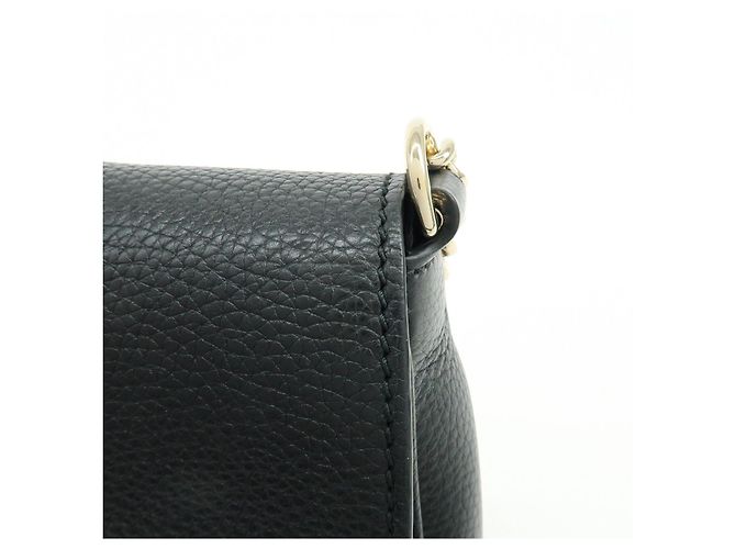 GUCCI SOHO Borsa a Tracolla e Spalla in Pelle di Vitello con Catena Nera 536224 - vista 13